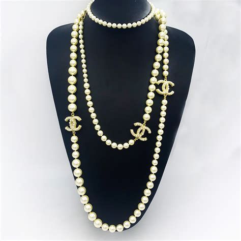 pearlescent chanel|chanel pearl long strand necklaces.